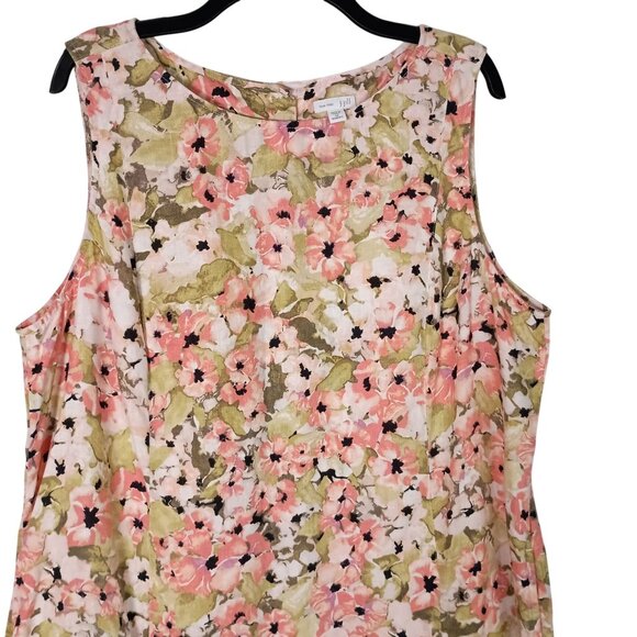 J.Jill Love Linen Floral Shift Dress Plus Size 2X Sleeveless - Picture 3 of 7